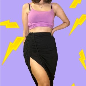 😍BOGO NWOT Black Side Slit Midi Skirt